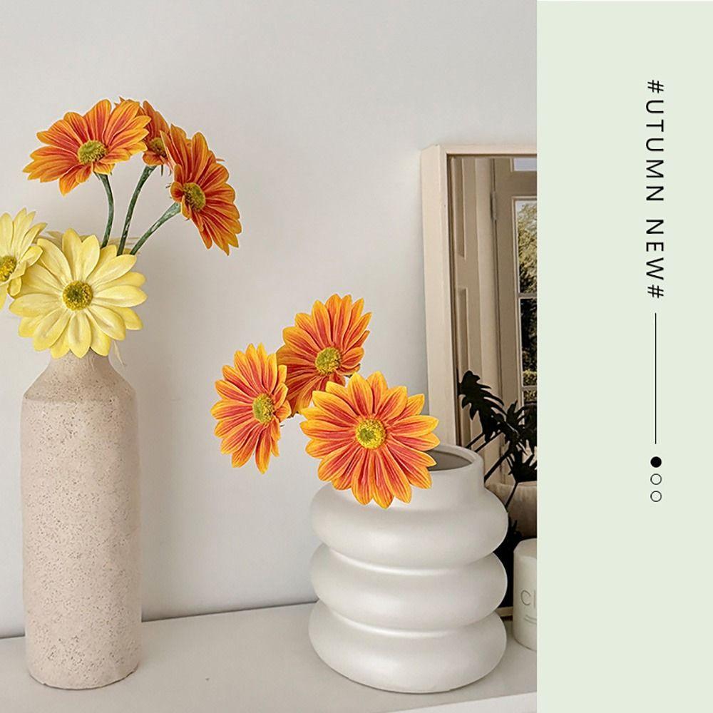 3PCS/Bundle 3D Printed Simulation Flower Chrysanthemum Multicolor Faux Flower Wedding Decor