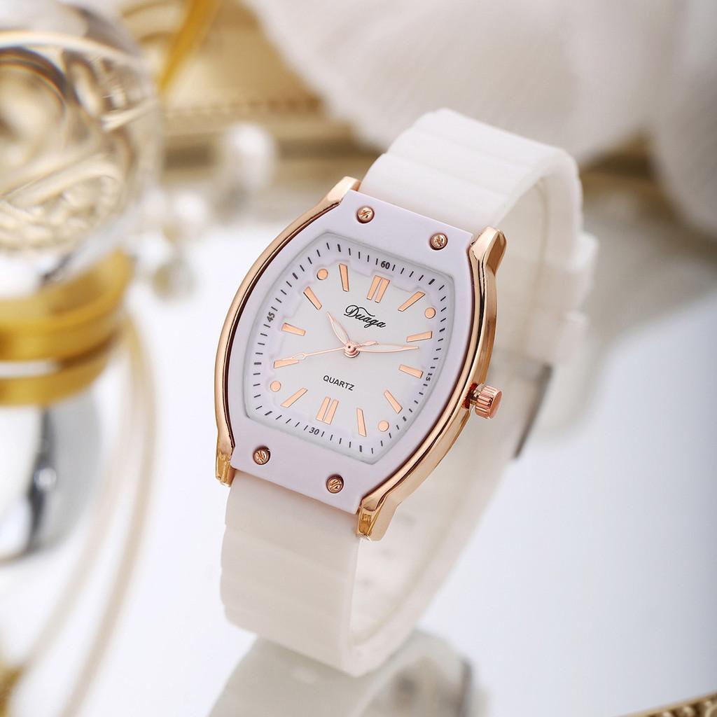 Orologio al Quarzo in Silicone a Forma di Barile alla Moda per Donna Stile Sportivo Casual