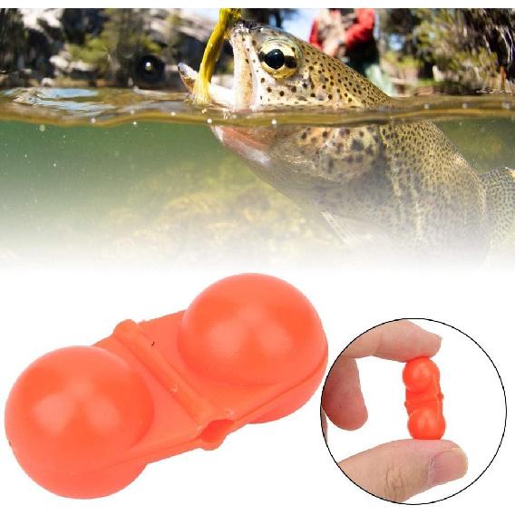 Fishing Rattles for catfishing,Double Rattle,40Pcs Portable ABS Double Rattle Sea Fishing Attractor Bell Beads Accessory for Luring Fish(red)