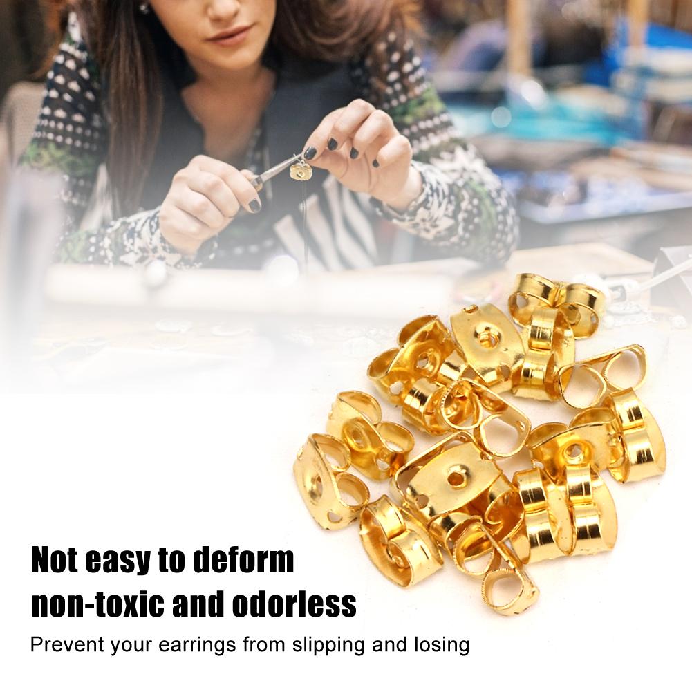 160pcs Metal Gold Earring Backs Scrolls Non Slip Earnuts for DIY Jewelry Findings