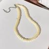Korean Style Simple Versatile Women'S Colored Glass Bead Necklace Aesthetic Trendy Clavicle Chain Jewelry Accessory