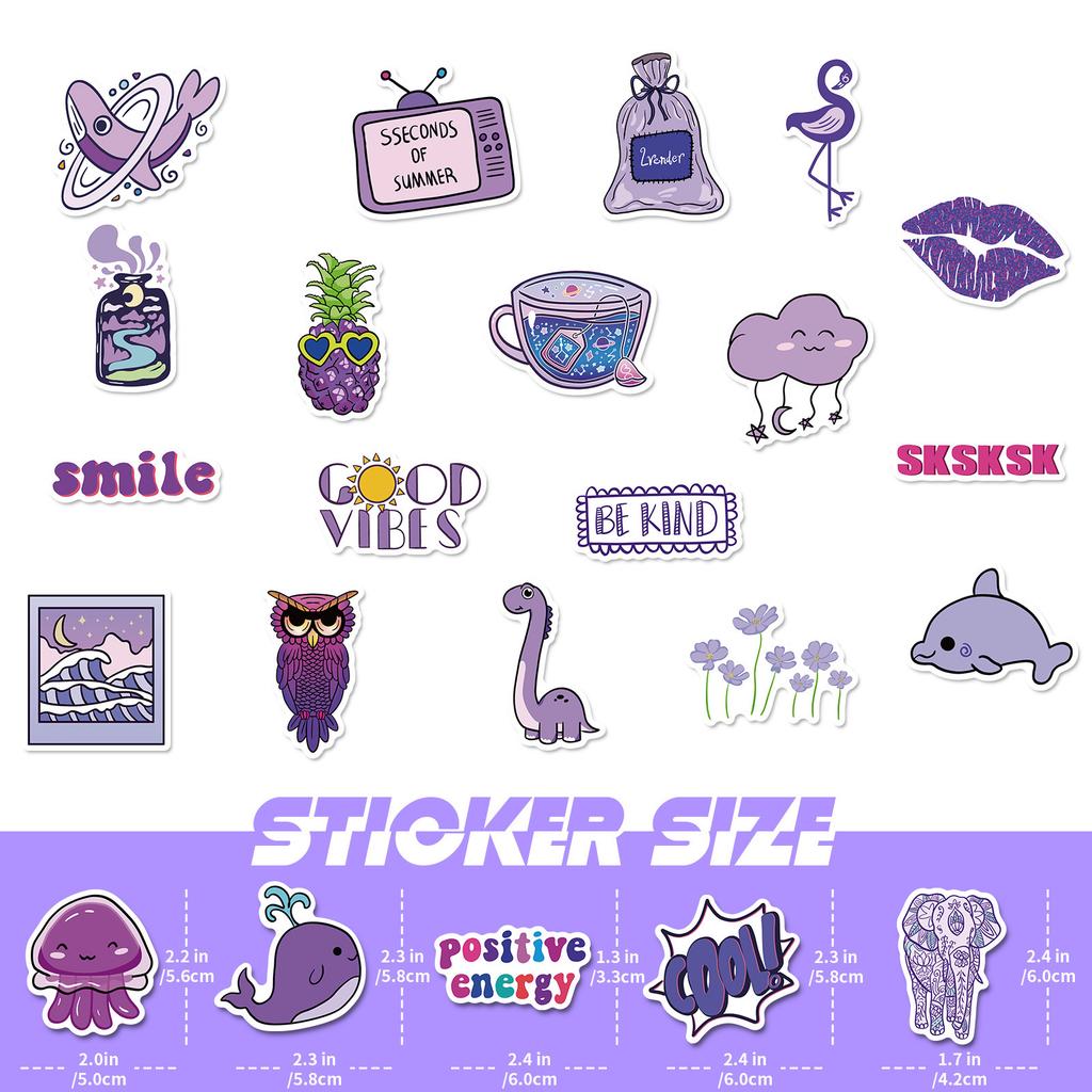 Lilla Landskap Klistremerke Ins Vind Koffert Notatbok Jente Vind Tegneserie Graffiti Lilla Serie Klistremerker