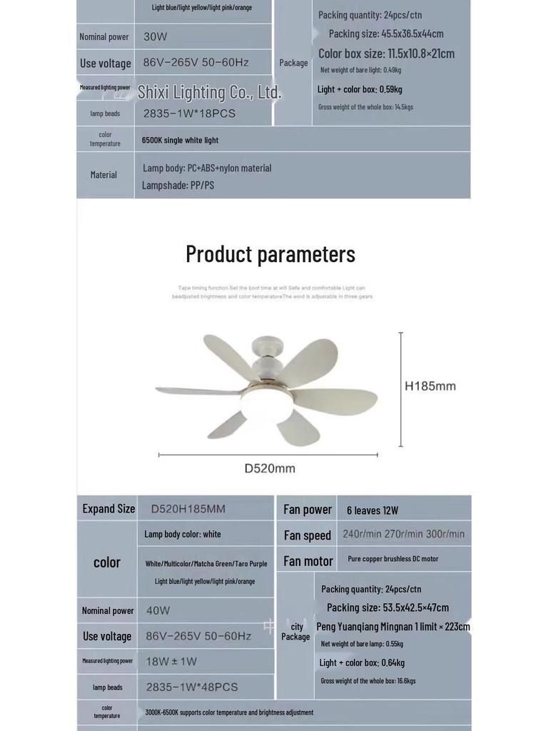 E27 Schraubsockel Leise Intelligente Deckenventilatorleuchte für Zuhause & Restaurant