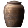 Ceramic tea can Small retro tea can Moisture-proof portable sealed jar Coarse pottery storage jar Household mini tea warehouse