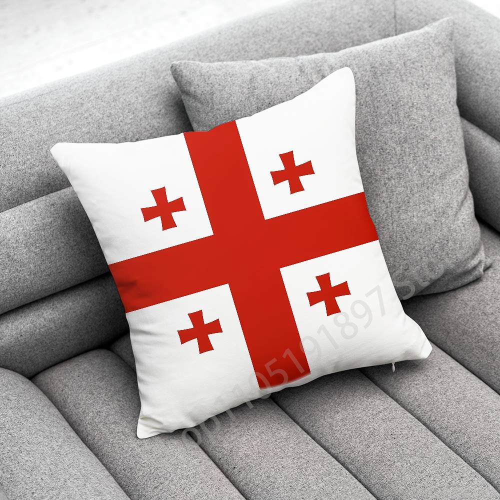 Georgia Tbilisi Passport Flag Map Throw Pillow Case For 45cm 40cm 30cm 50cm 55cm Square Home Pillowcase Case