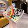 Rainbow Oil Painting Butterfly Suitable for Apple 16 Mobile Phone Case IPhone 15 ProMax Blue Flash Lens 14 Protection Case