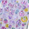 Cartoon Bowknot Animals Rainbow Gradient 3D Relief Stickers Cute Stationery Diy Scrapbooking Journal Sticker Decor Art Supplies