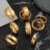 304 Stainless Steel Ring Middle Groove Matte Ring for Women Fashionable High-end Titanium Steel Ring Set