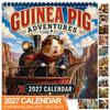 Gift for Guinea Pig Lovers 2027 Adventures Wall Calendar, Cute 12 Monthly Planner with Large Grid Calendar Writing Imaginative Scenes, Spiral