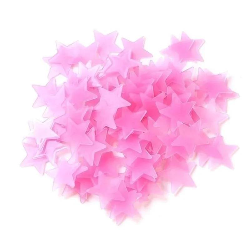 

Упаковка настенных наклеек, светящиеся в темноте наклейки для детской спальни, украшения дома, разноцветные звезды, светящиеся флуоресцентные настенные наклейки