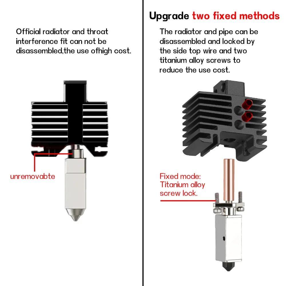 V2.0 Upgrade Hotend Hardened Steel 3D Printing Parts for Bambu Lab X1/P1 Series 3D Printing