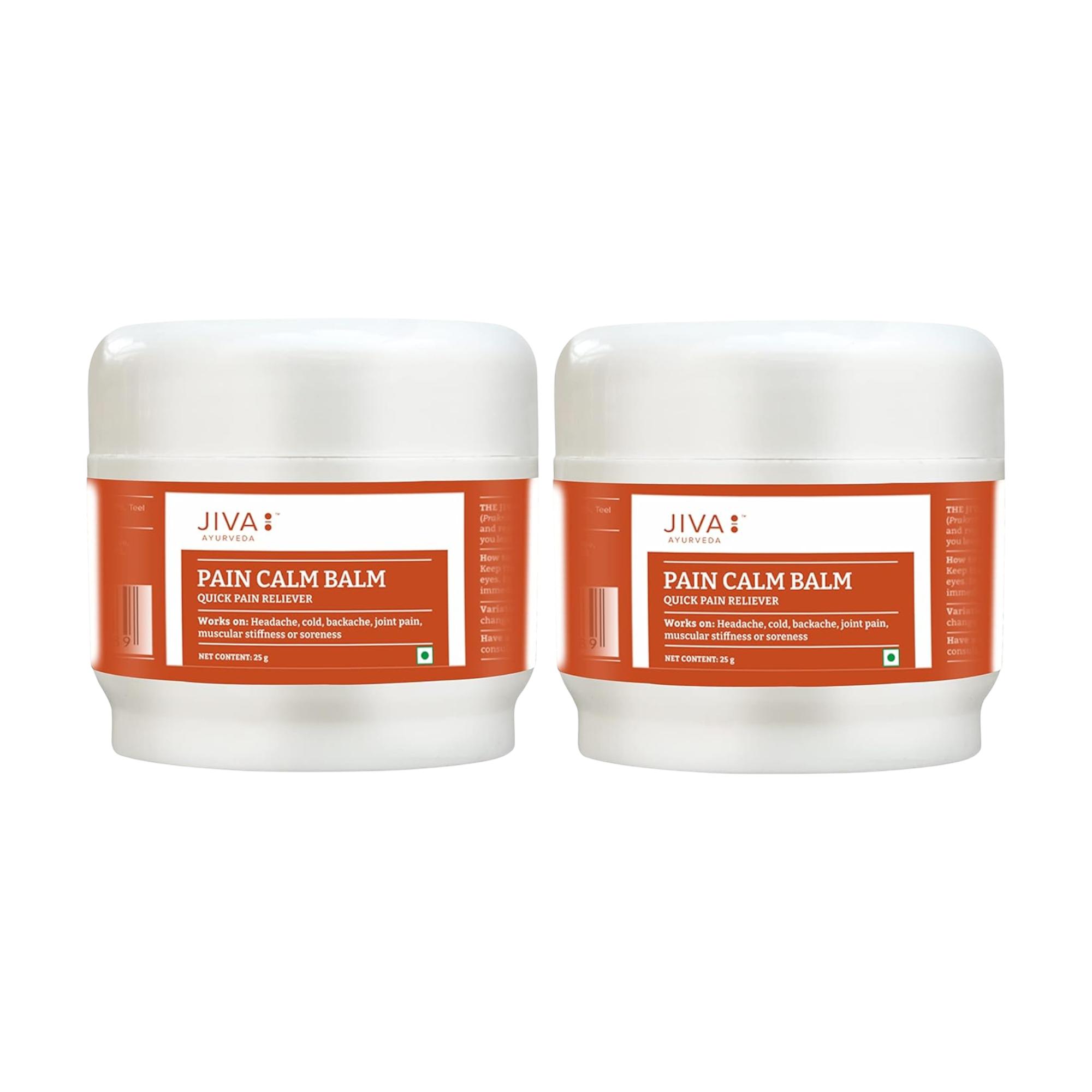 Бальзам Jiva Pain Calm 25г X Упаковка из 2 штук Натуральное облегчение при боли в спине, головной боли, боли в суставах, простуде и мышечной скованности