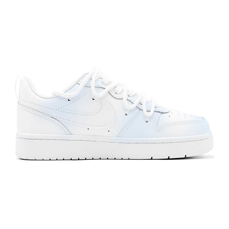 Nike Court Borough Ice Blue Heart Low top Skateboard Shoes Women's Blue White BQ5448-100(TeamS-S-BOX)