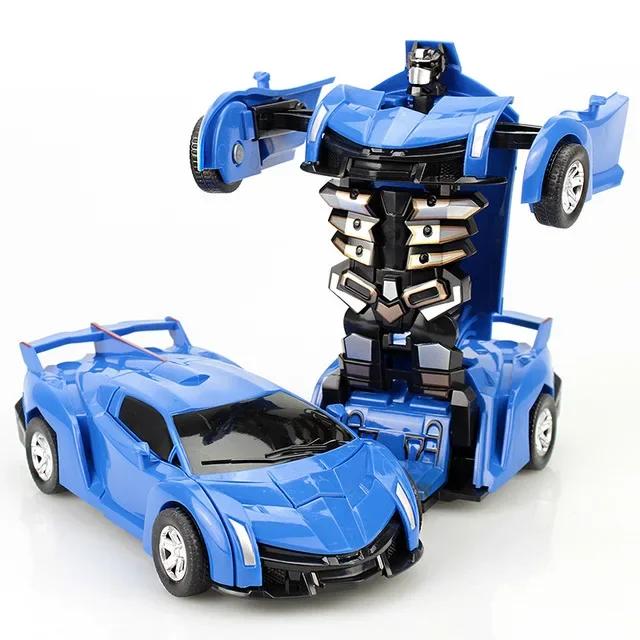 Mini 2 In 1 Car Toys One-key Deformation Car Toys Automatic Transformation Robot Model Car Diecasts Toy Boys Gifts Children Toy