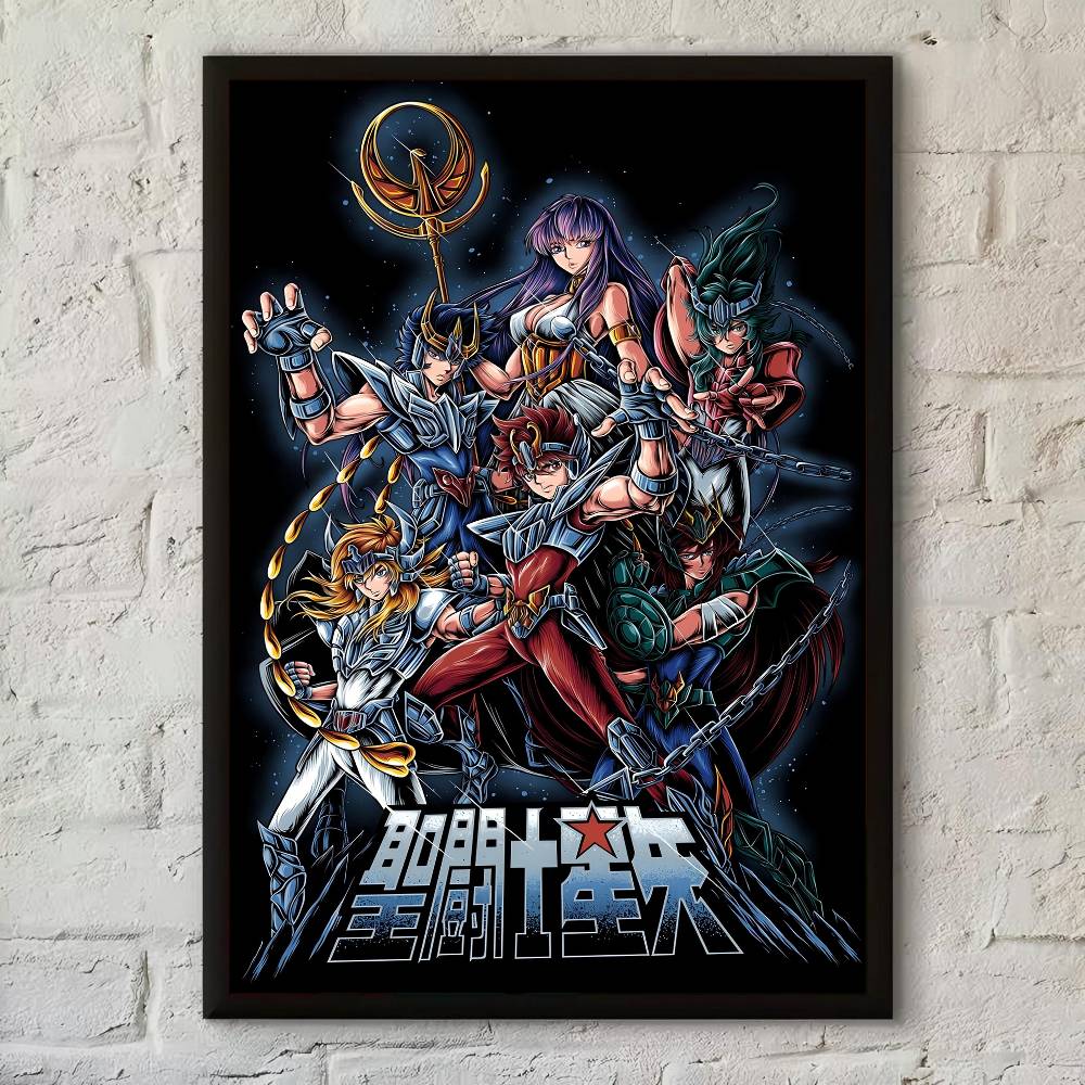 Classic Anime Saint Seiya Anime Posters Sticky Waterproof Paper Sticker Coffee House Bar Kawaii Room Decor