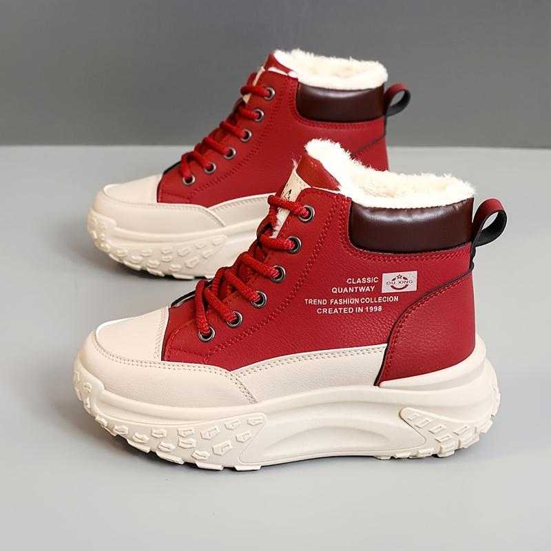 Autumn and Winter Women's Soft Comfortable Fleece-Lined Warm Boots, Suitable for Outdoor Activities in Cold Weather