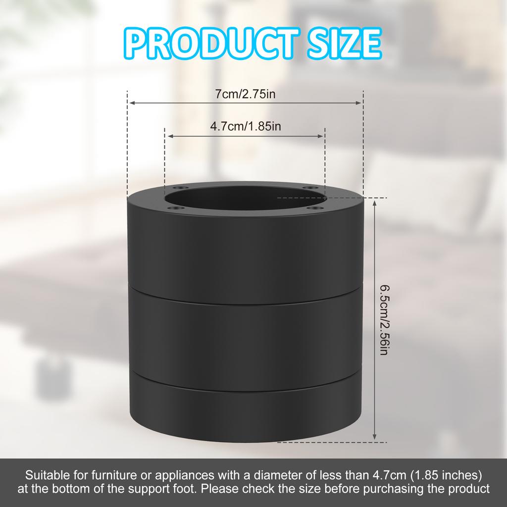 4/8Pcs Round Foot Pad Universal Furniture Riser Heavy Duty Sofa Cabinet Leg Lift Double Layer Protector Furniture Accessories