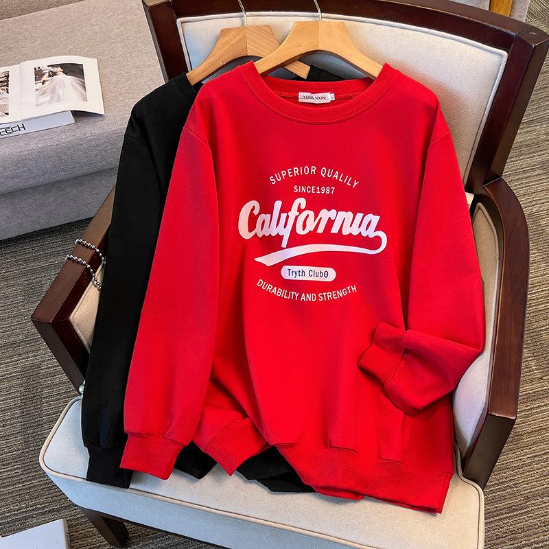 

Super Size Autumn Hoodie 200/350 Jin, Loose Fit, Bust Sizes 150/160/170, Extra Large, Style 6011 7XL красный