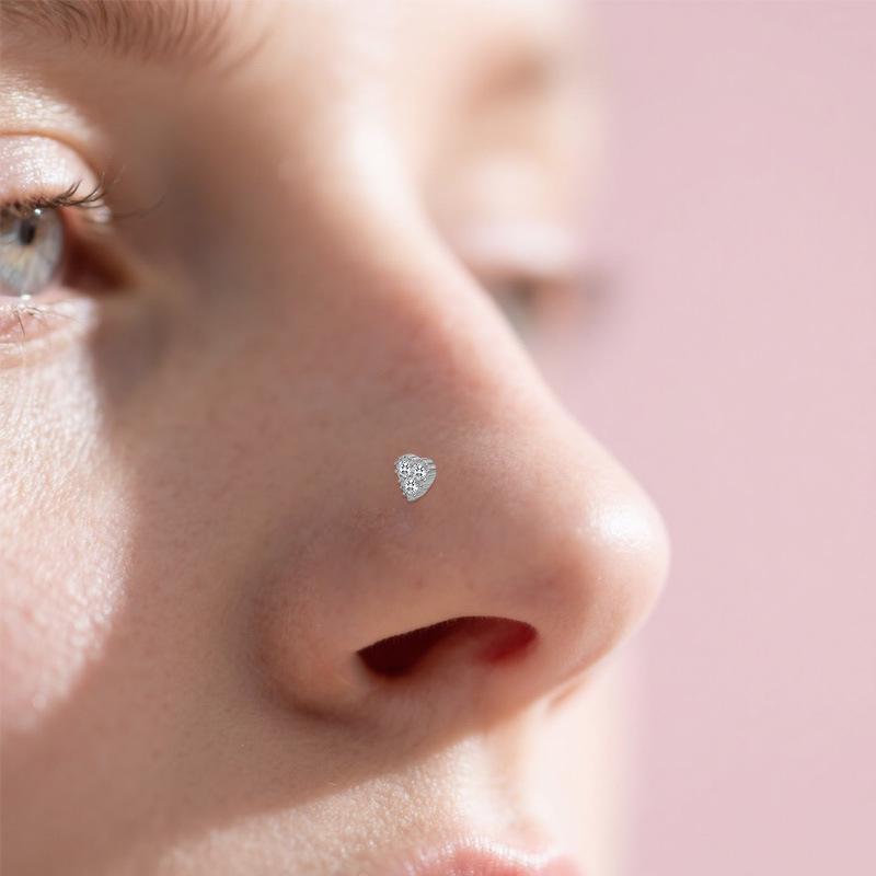 Evropský Americký G23 Titanový S-bar Srdíčko Piercing do Nosu Šperky Módní Trend