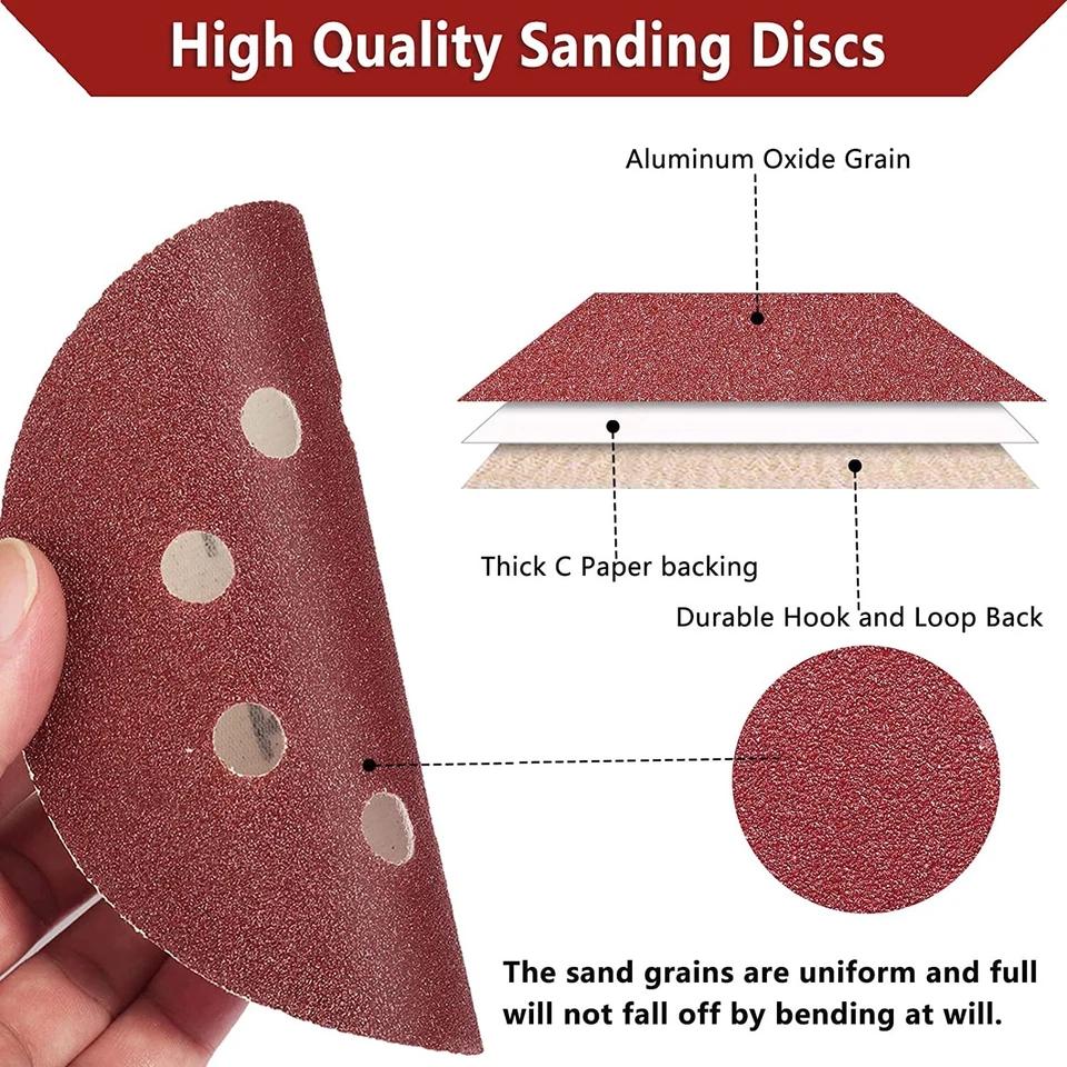 Local Stock Fast Shipping 100pcs 5 Inch 8-Hole Hook Loop Sanding Discs Abrasive Discs for Random Orbital Sander 40-180 Grits
