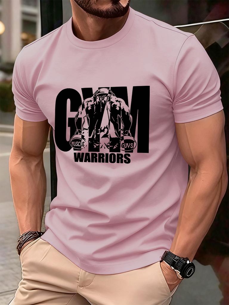 Gym Warriors Muscle Guys Printing Mens TShirt Cotton Summer Soft Tops Oversized ONeck Short Sleeve T Shirt Casual Male Clothes