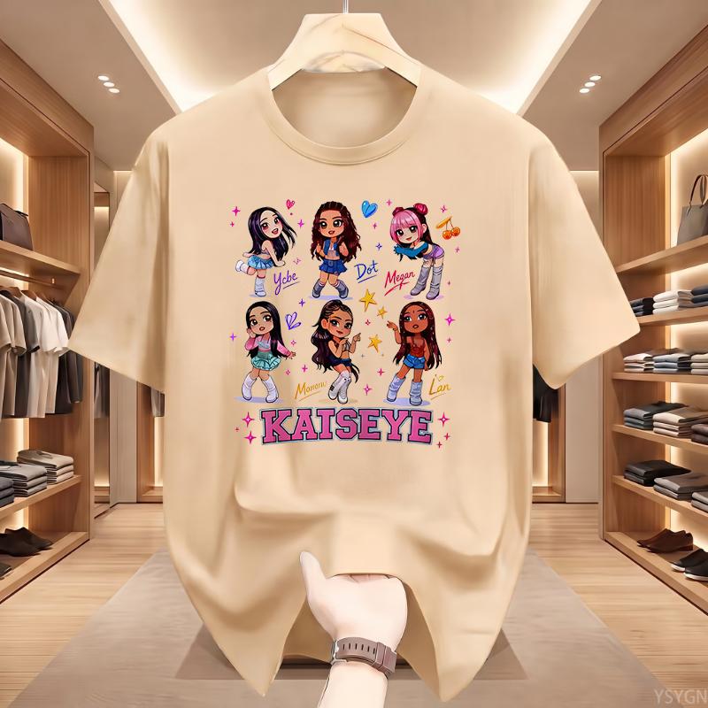 Katseye Kpop Graphic Print Oversized Fashion T Shirts Korean Aesthetic Pop Cotton Tees Fan Wear For Men Women