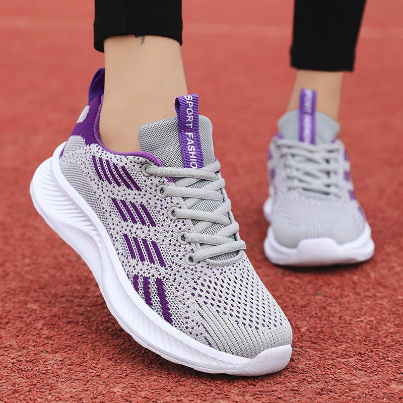 New large-size sports running shoes female students versatile white comfortable ultra-light casual shoes
