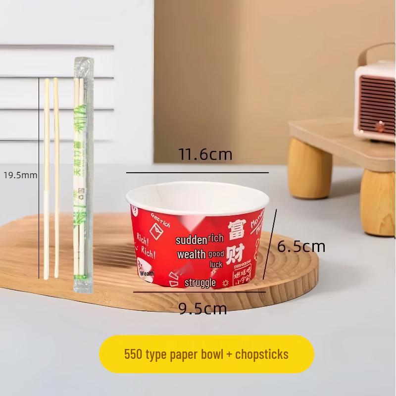 

Disposable Food-Grade Paper Bowls with Chopsticks
