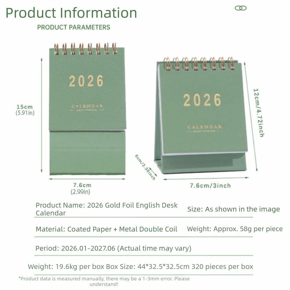 English 2026 Small Desk Calendar Month Date Display Monthly Planner  Spring Festival