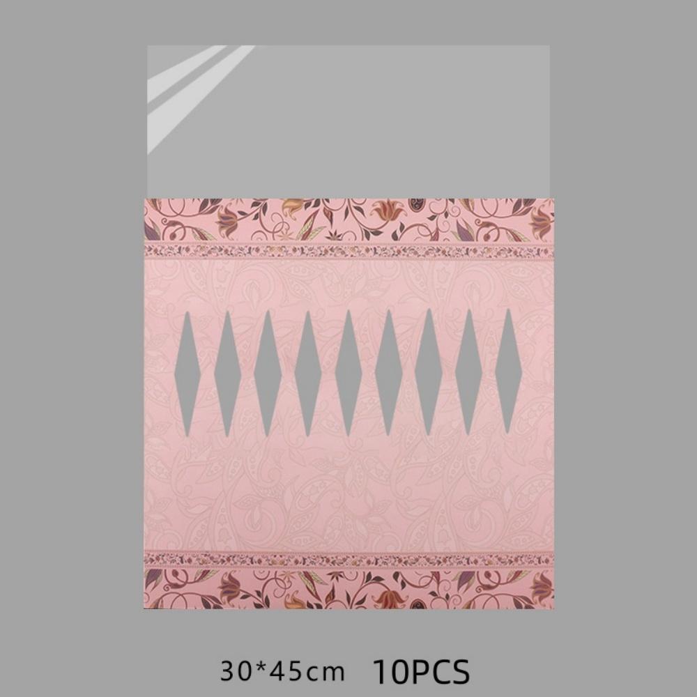 10pcs Transparent Waterproof Rose Flower Wrapping Paper Waterproof Romantic Flowers Packaging Bags Festival Plastic Wholesale