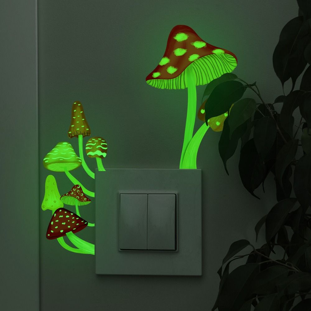 

Self-adhesive Luminous Mushroom Wall Stickers Colorful Mushroom Decal Children s Room style 4