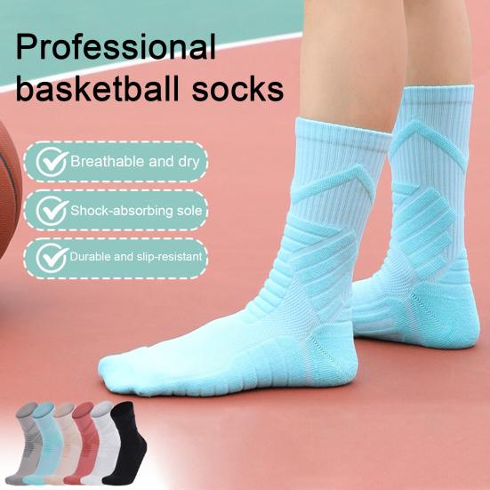 Basketball Socks for Men Boys Cotton Athletic Cushioned Crew Socks Breathable Performance Socks for Sports Running