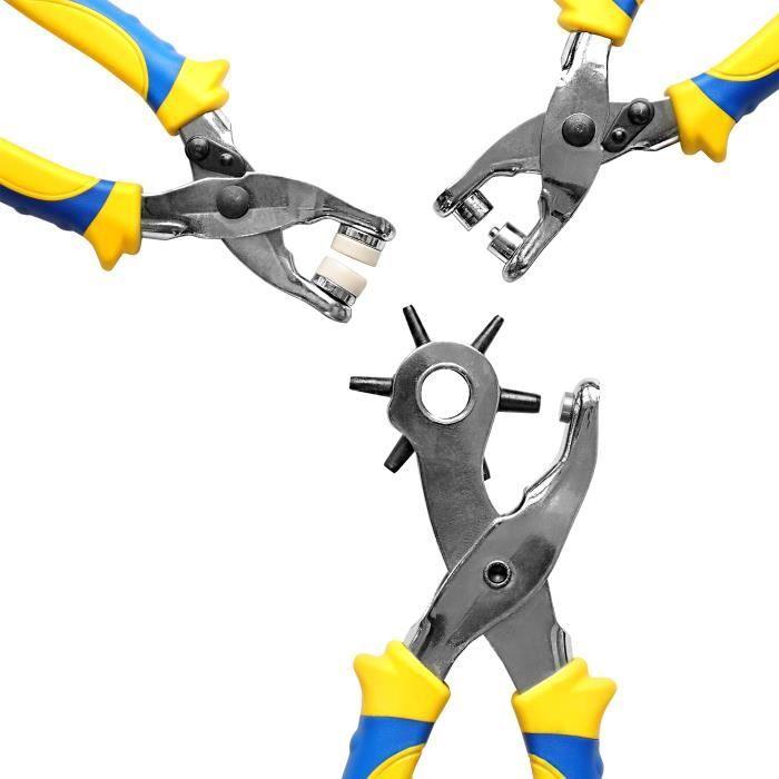 S&;R HOBBY Set Punch Pliers, Eyelet Pliers, Rivet Pliers 2-2.5-3-3.5-4-4.5 Mm. With 6 Interchangeable Tubes.