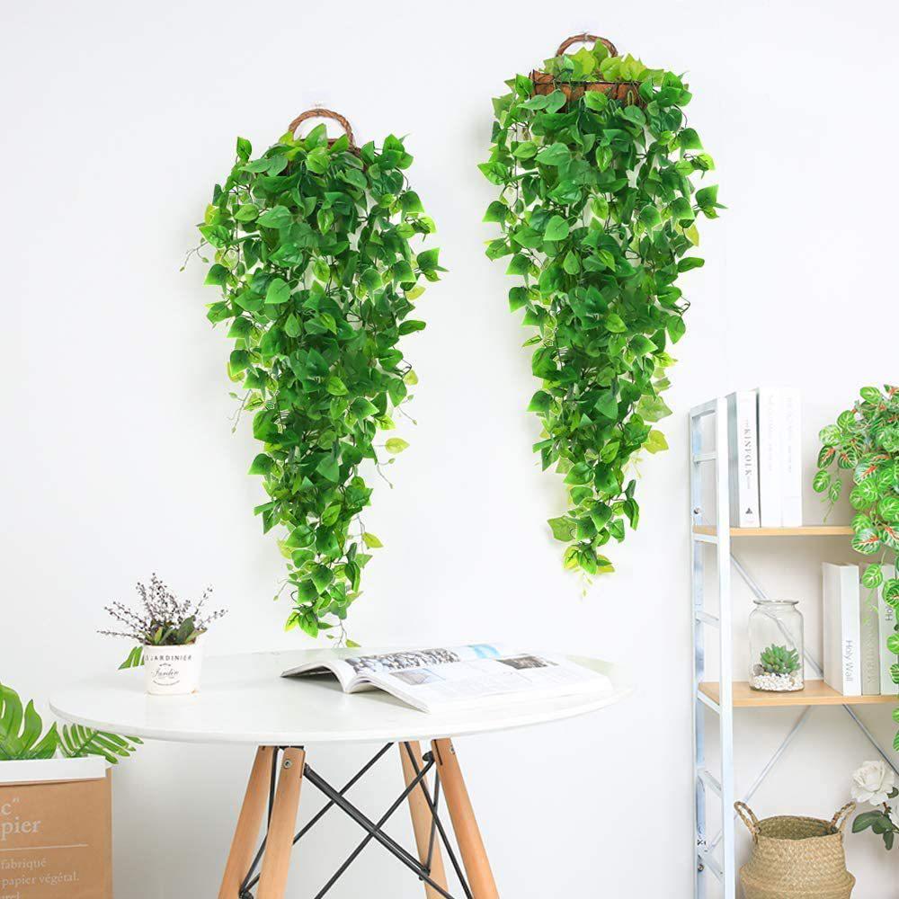 Artificial Pothos Wall Hanging Green Plant Vine for Indoor Decoration