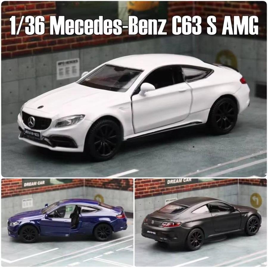 Mercedes Benz C63s AMG Coupe 5 Inch Metal Car Simulation Diecast & Toy Vehicle RMZ City 1:36 Alloy Model Gifts For Children