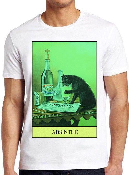 Black Cat Fortune Reading Absinthe Funny Cool Gift Tee T Shirt C1168 S
