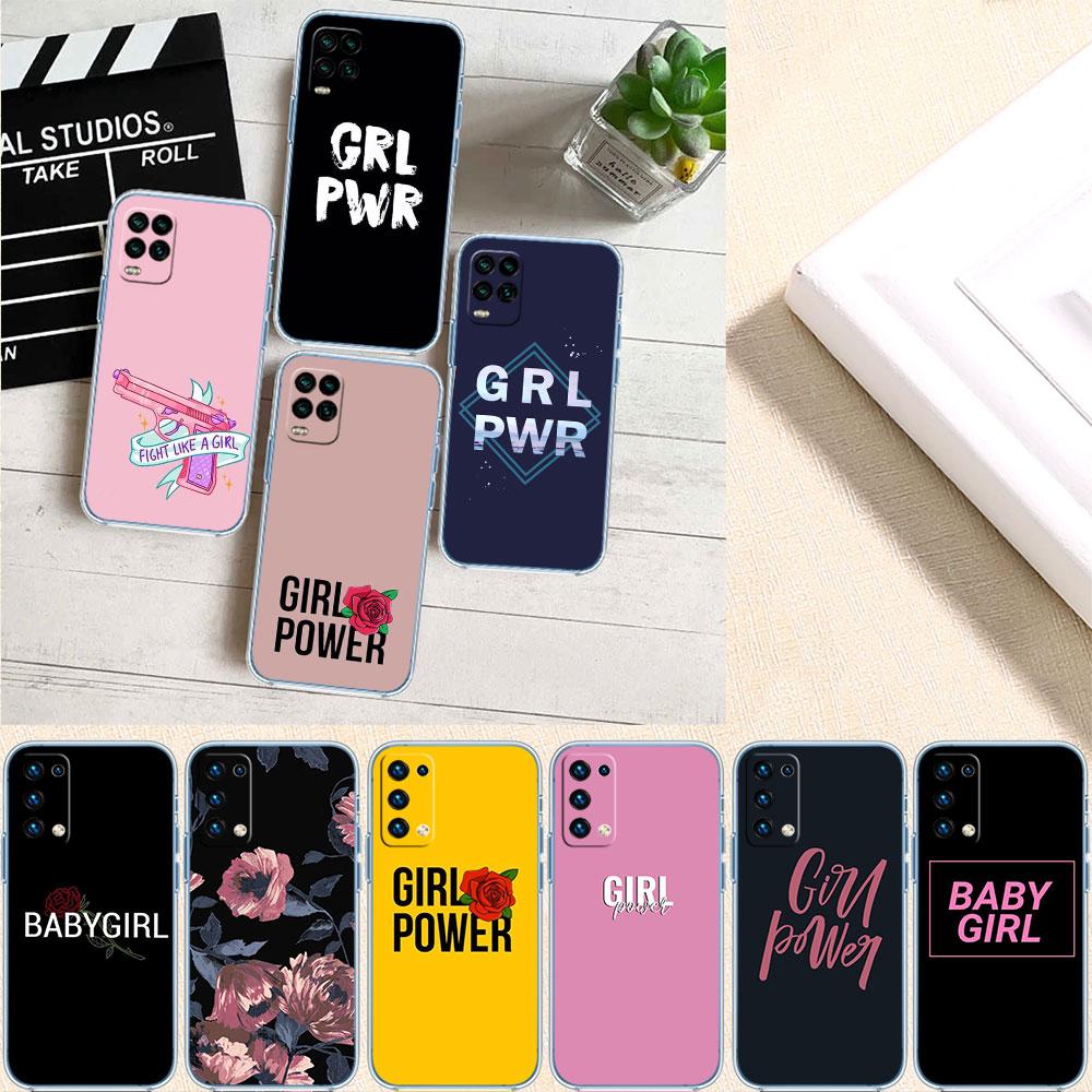 PP38 Girl Power Fight Soft Shell Transparent Phone Case for Samsung Galaxy A04 A04S A14 A23 A34 A54 M23 M33 M52 M53