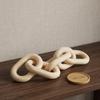 White, Brown Wood Chain Ornament Indoor Wooden Ornament  Home Furnishing Match