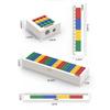 Building Block Stationery Small Particle Bricks Rule Pencil Box Sharpener Drill Pen Knife Pocket Mounted Text Toy for Kids