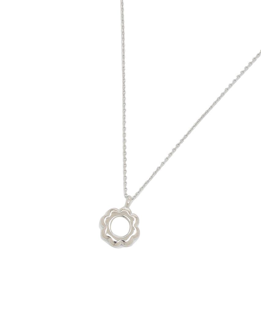 Covernat Woman Clover Heart Flat Necklace Silver
