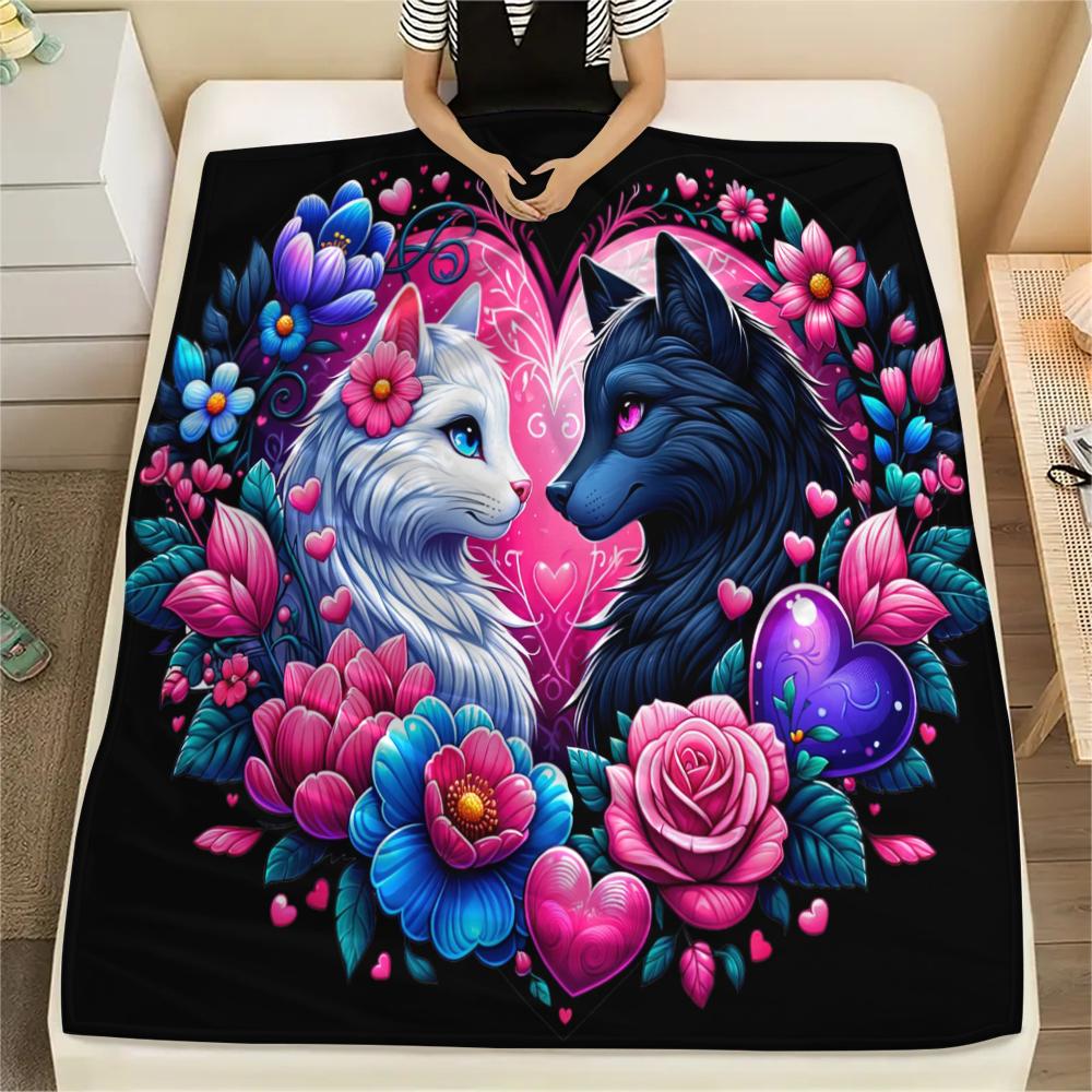 1 Pezzo Coperta in Flanella con Stampa Cartone Animato, Alta Qualità Confortevole per Tutte le Stagioni, Decorazione per la Casa, Calore e Comfort, Perfetta per Regalo di Natale Compleanno