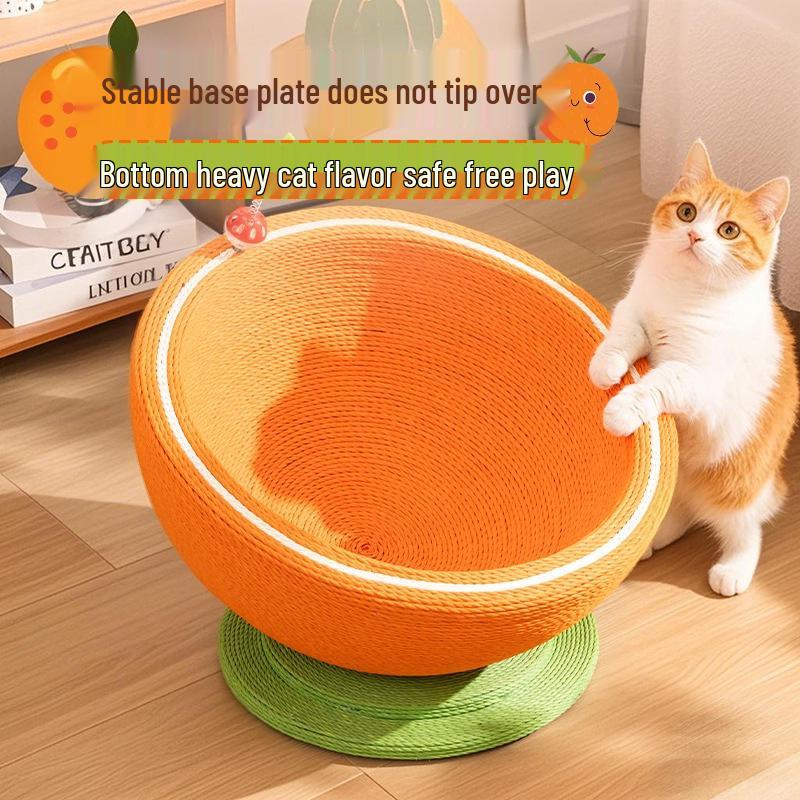 Round Summer Cat Bed & Scratcher: Sisal, Non-Shedding, Wear & Scratch-Resistant