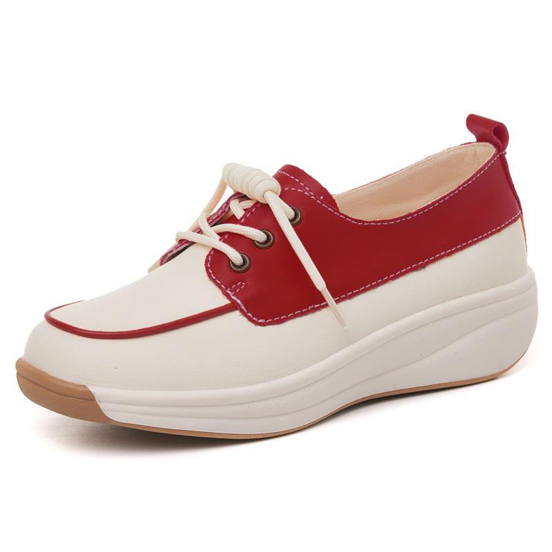 Lady Platform Loafers Casual Elegant Students Black Leather Sneakers for Girl Plus Size