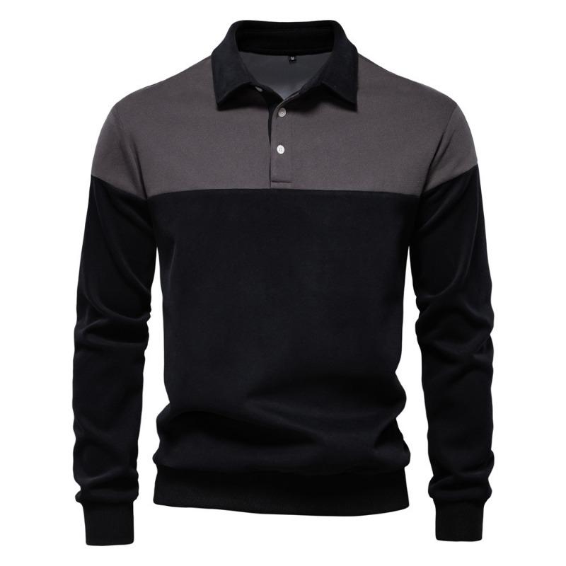 Men’s Euro Fit Long Sleeve Polo Collar Sweatshirt