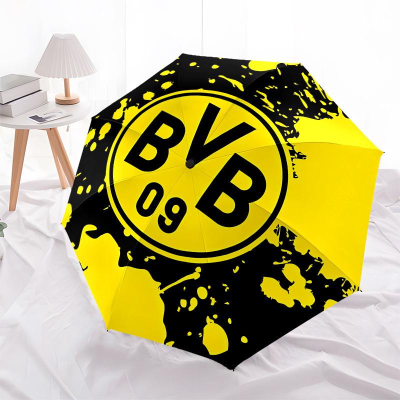 BVB, Dortmund Automatic Opening and Closing, 8 Rib Structure Portable Umbrella, Suitable for Men and Women In All Seasons  Perfect Gift for