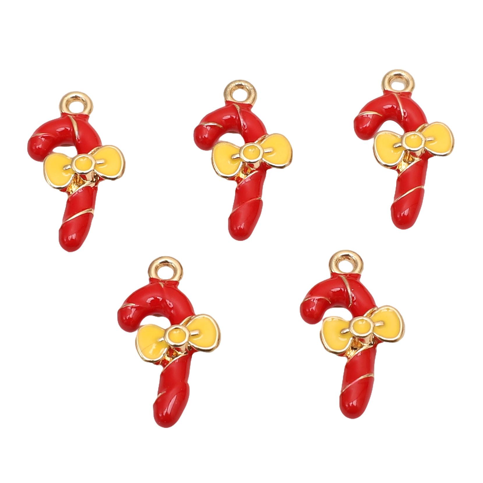 

Набор мини-подвесок на Рождество, расписанный вручную снеговик и яблоко, металлические шармы для DIY 9x17mm