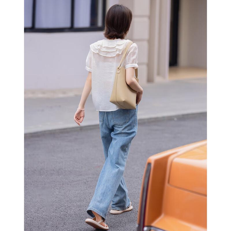 Demana V-Shape Triple-Layer Lace Short Sleeve Shirt