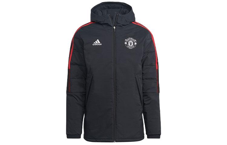 Adidas Manchester United Puffer Jackets Men s Black Hooded Moderate Other GR3811 S