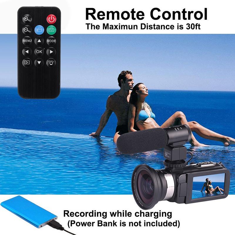 3 Inch 2.7K Camcorder Video Camera Wifi IR Night Vision 30MP LCD Screen Time-lapse Photography Camera Fotografica