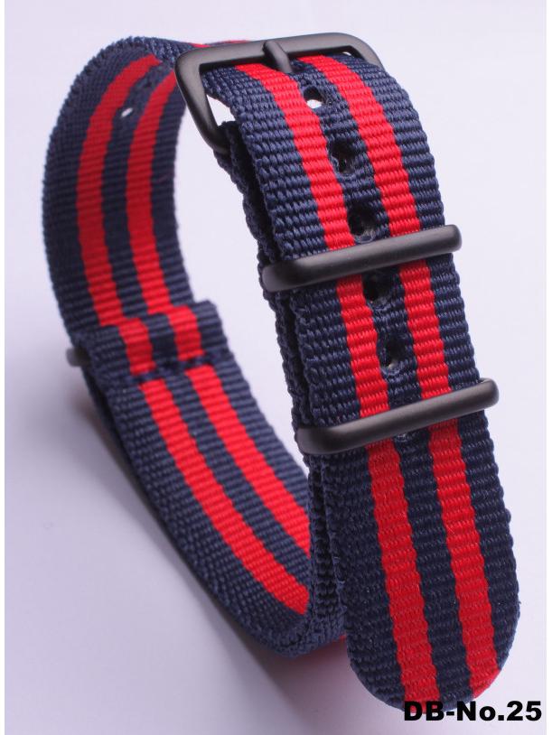 Black Nylon & Canvas Watch Strap with Vacuum-Plated Buckle